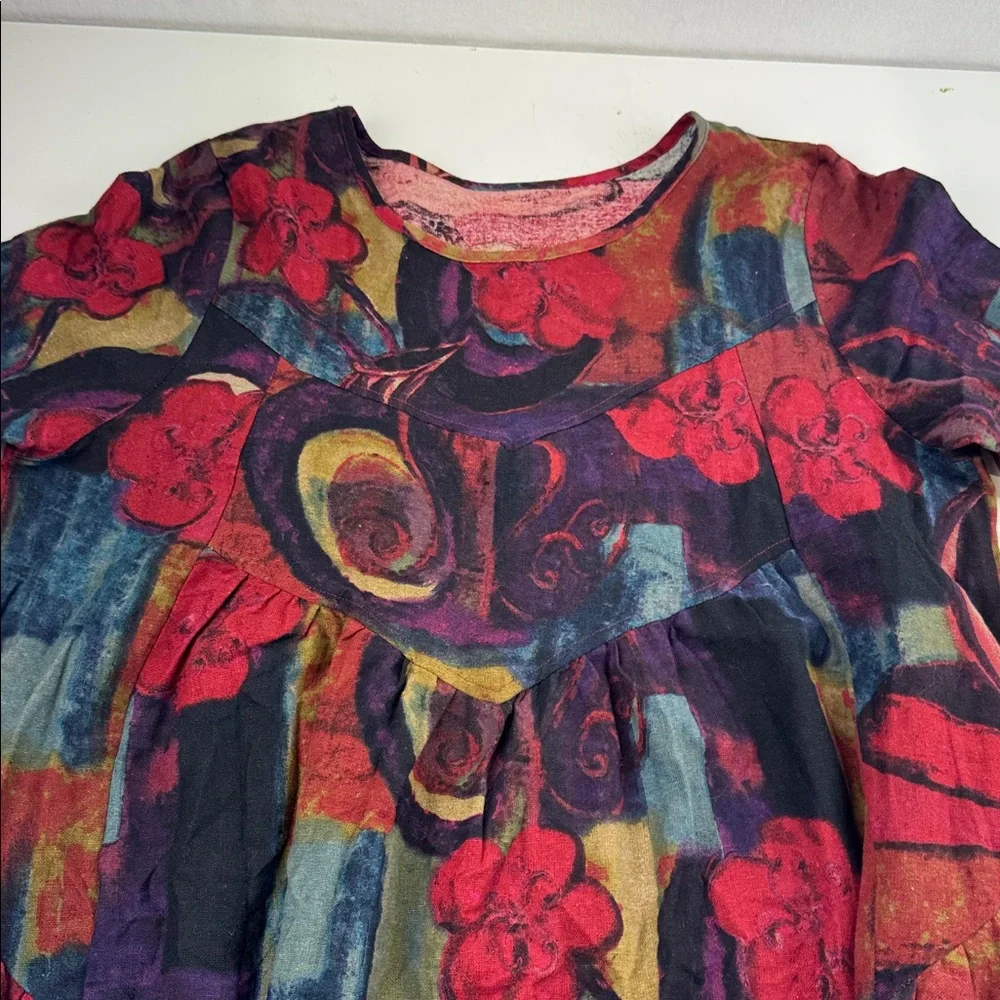 Fabulous 100% Linen Floral Maxi Dress - Picture 5 of 11